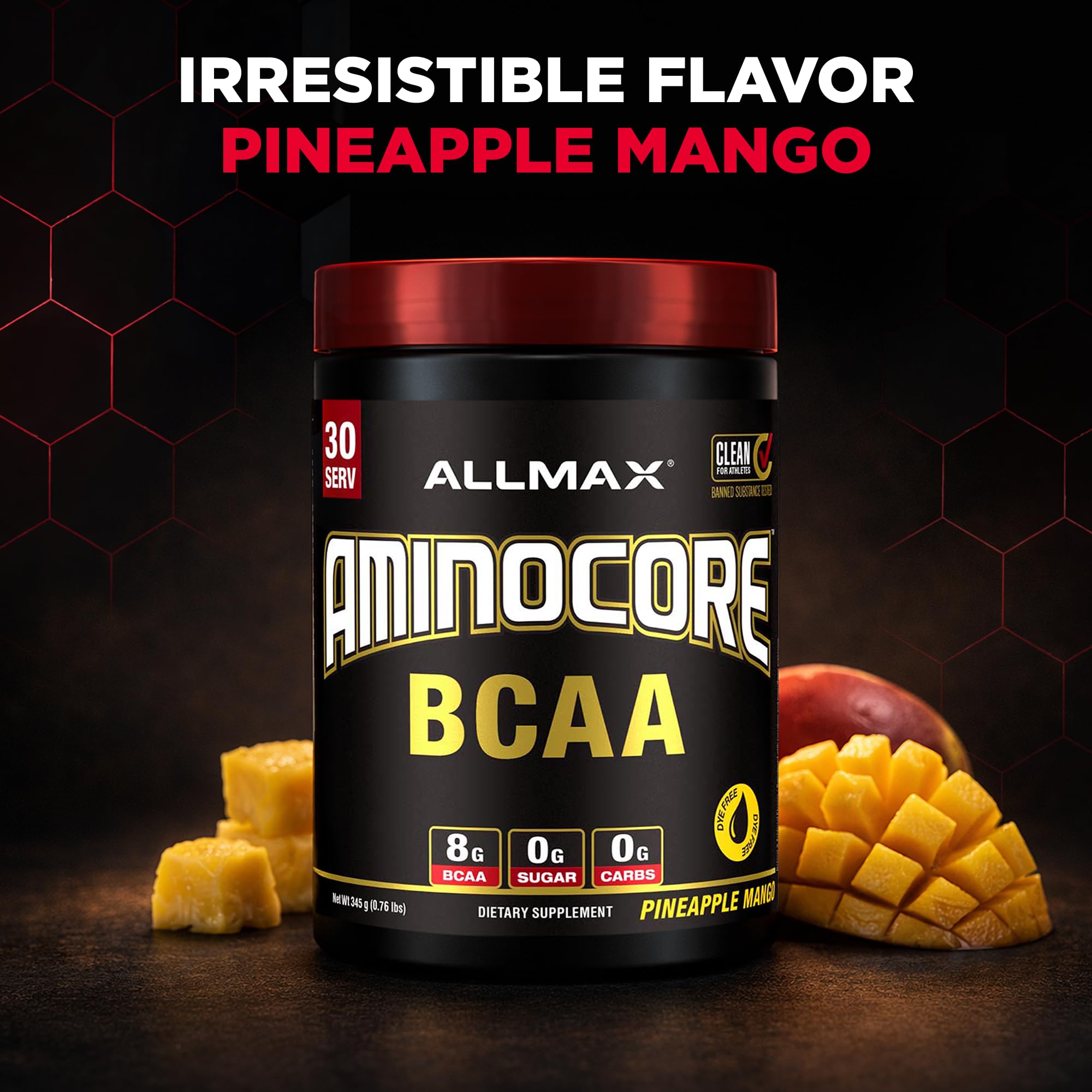 ALLMAX AMINOCORE BCAA Powder, Pineapple Mango, 30 Servings, 345 g — Amazon image 6