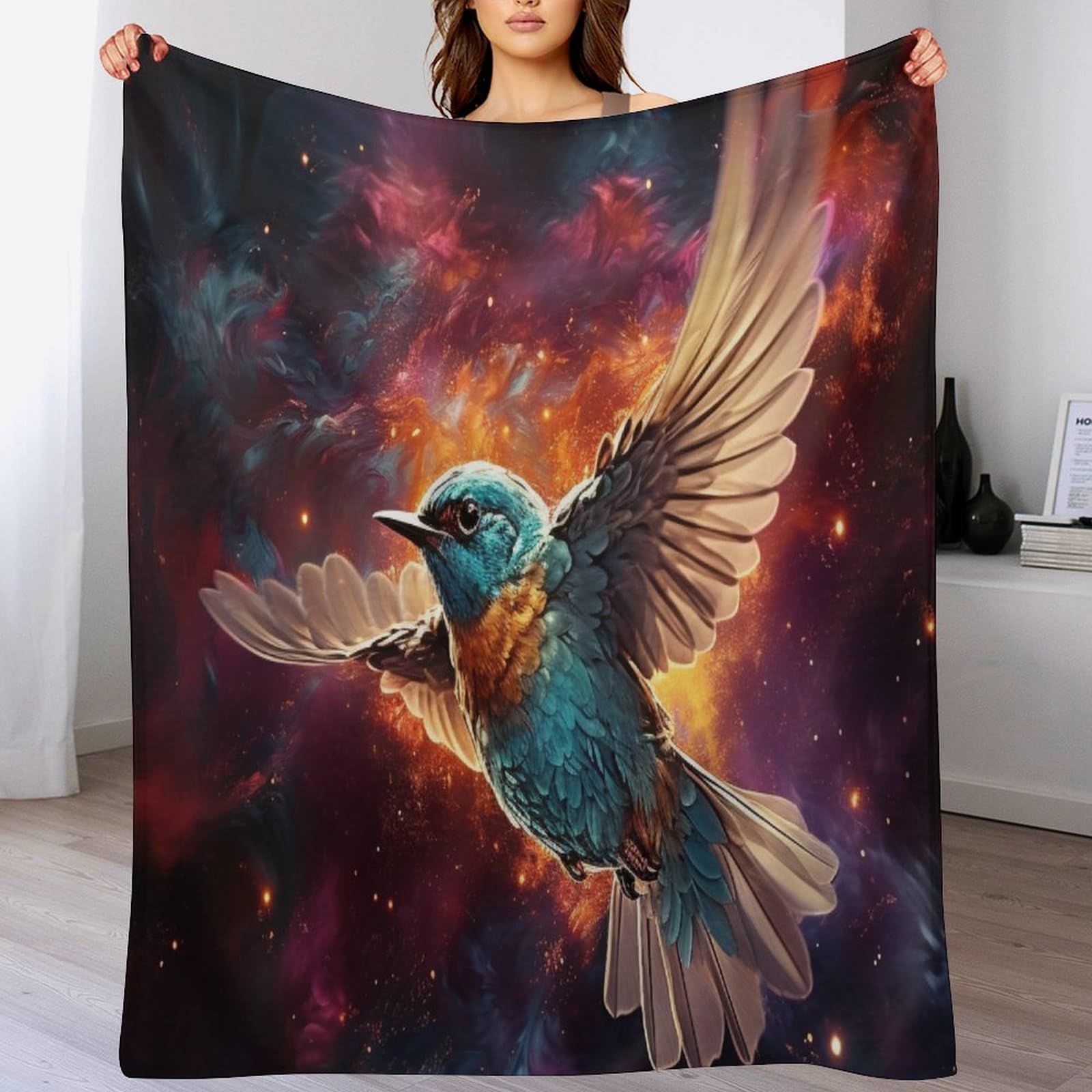 Couverture polaire oiseau pour vos soirées cocooning chaleureuses sur le canapé