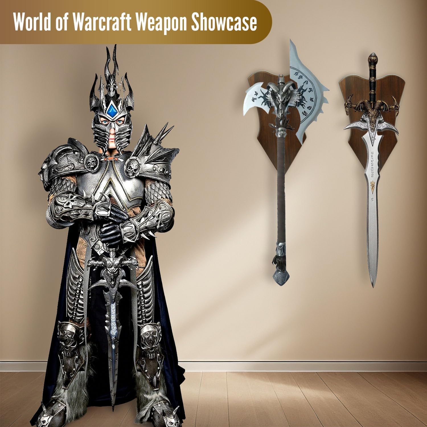 Sword Wall Mount Adjustable Solid Wood Plaque Vertical Display Hanger Rack Hooks for Axe Dagger Bow Medieval Weapons Holder With Hardware (1 Pcs Large Size) image 4