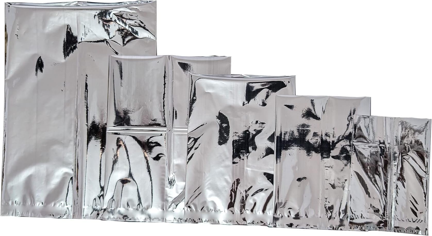 Silver Foil Pouch for Food Storage - 9x12 Inch | Aluminum Reusable Stand Up Mylar Zip Lock Packaging Bag | Moisture Proof Pouches for Tea, Spices, Dry Fruits, Snacks & Coffee | 100 Pcs