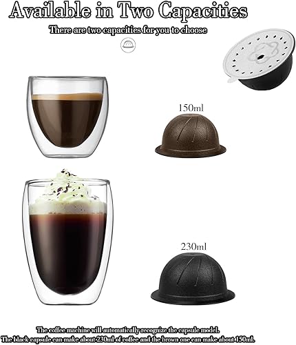 Miniatura 5 de Cápsulas reutilizables Vertuo, tapas de papel de aluminio espresso para cafeteras Nespresso VertuoLineVertuoline GCA1, cápsulas de café Vertuo