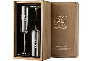 AW BRIDAL 50th Anniversary Champagne Flutes: Celebrate Love and Memories
