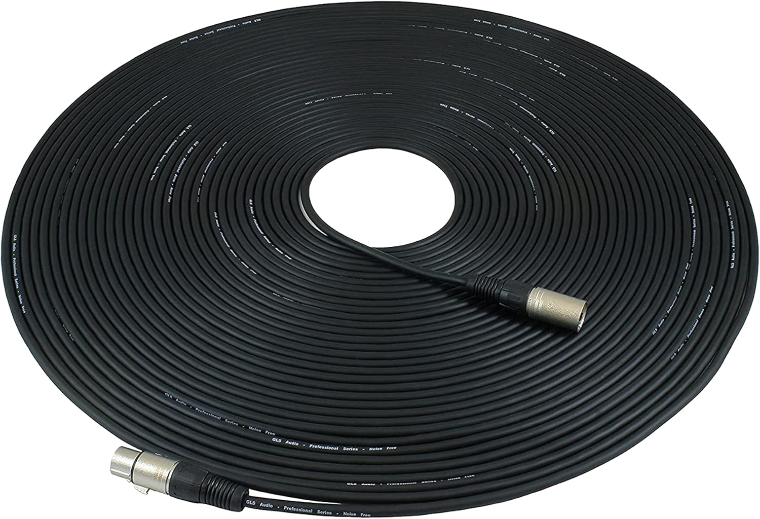 GLS Audio 100ft Mic Cable Patch Cords - XLR Male to XLR Female Black Microphone Cables - 100' Balanced Mike Snake Cord - Single