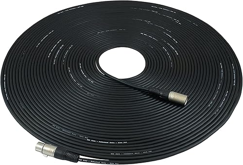 GLS Audio Cables de conexión de cable de micrófono de 100 pies  XLR macho a XLR hembra cables de micrófono negro  Cable de serpiente Mike balanceado