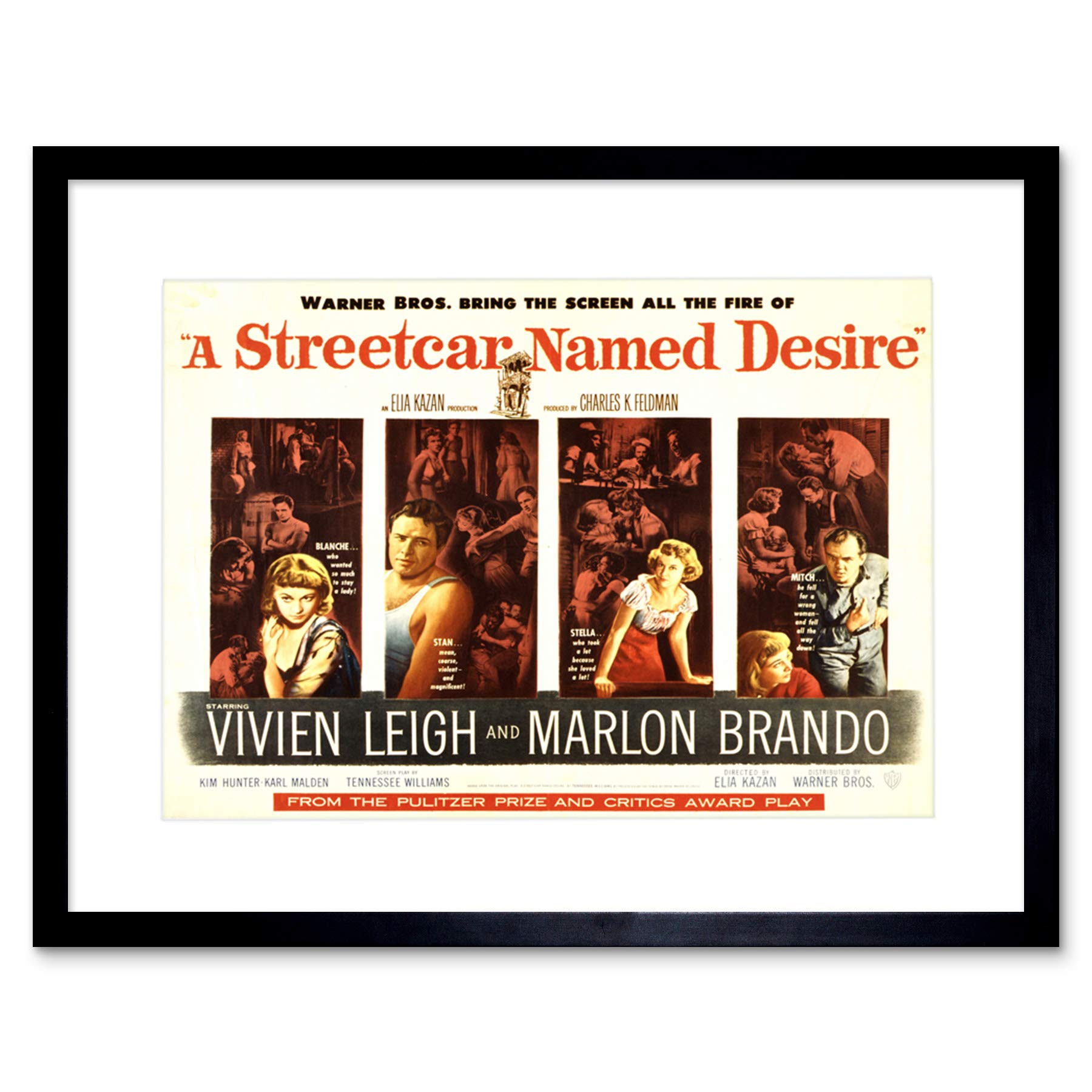 Wee Blue Coo Ad Movie Film Streetcar Named Desire Leigh Brando William Framed Wall Art Print