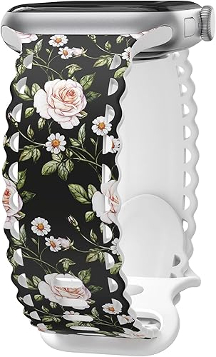 Miniatura 1 de Correa de encaje de flores compatible con Apple Watch Band de 1.575 pulgadas, 1.732 pulgadas, 1.614 pulgadas, 1.772 pulgadas, 1.772 pulgadas, 1.654