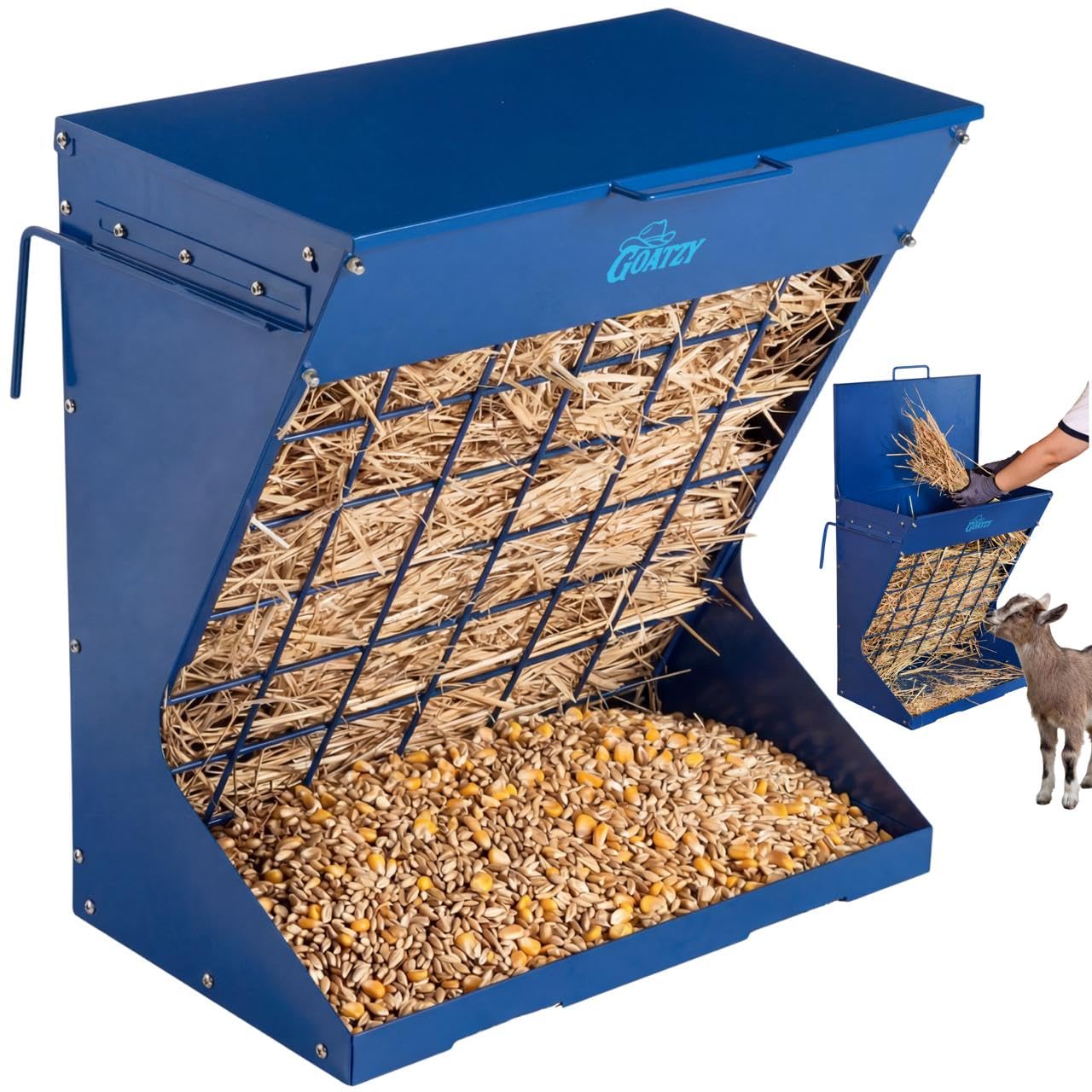 Amazon.com: Goatzy Wall Mount Hay Rack And Hay Feeder For Goats