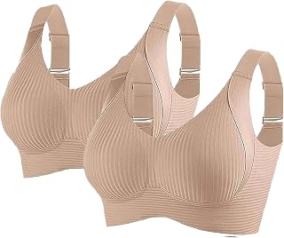 Lote de 2 soportes para garganta sin armadura, color blanco, para mujer, invisible, antiarrugas, sujetador de deporte, yoga, correas ajustables, suave y transpirable, suave, moda, ligera, verano, ropa