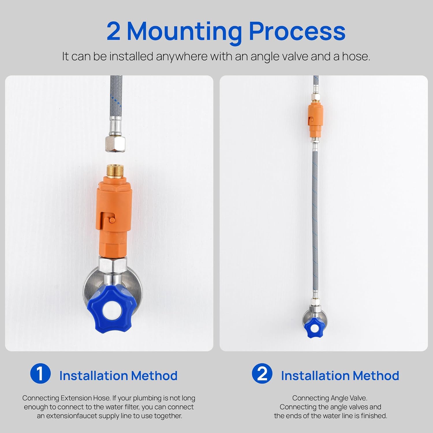 J-HVA Waterfall Bathroom Sink Faucet with 9/16"to 9/16" Under Sink Hose Sediment Water Filters (1 Pair ) - 4 Inch 2 Handles Faucet Lavatory Faucet Vanity Basin Faucets with Pop Up Drain & Supply Lines