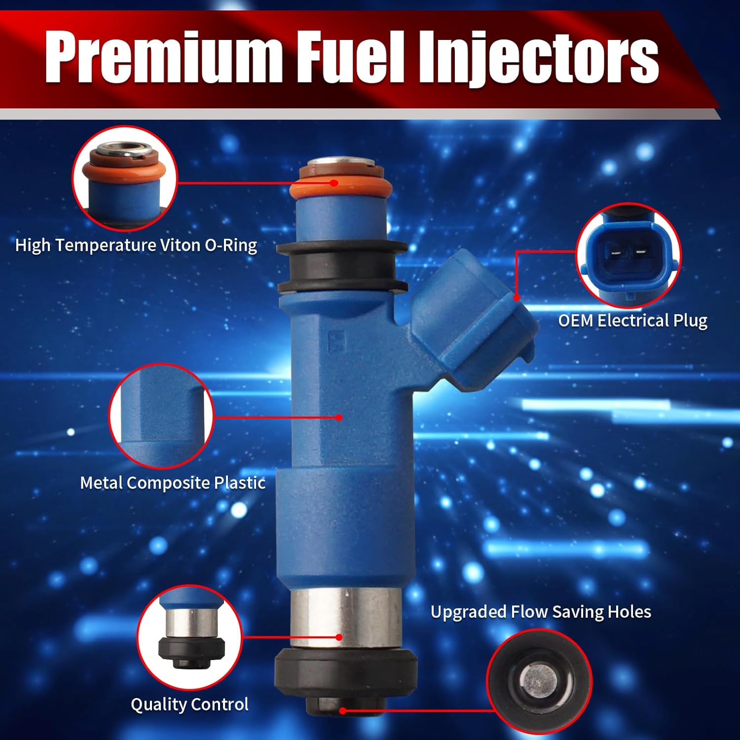 Set of 4 Fuel Injectors 16611AA720 FJ860 Replacement Compatible with Subaru Forester Impreza WRX STI Legacy Outback 2.5L H4 - Replaces 842-12341 297-0013 800-1896N