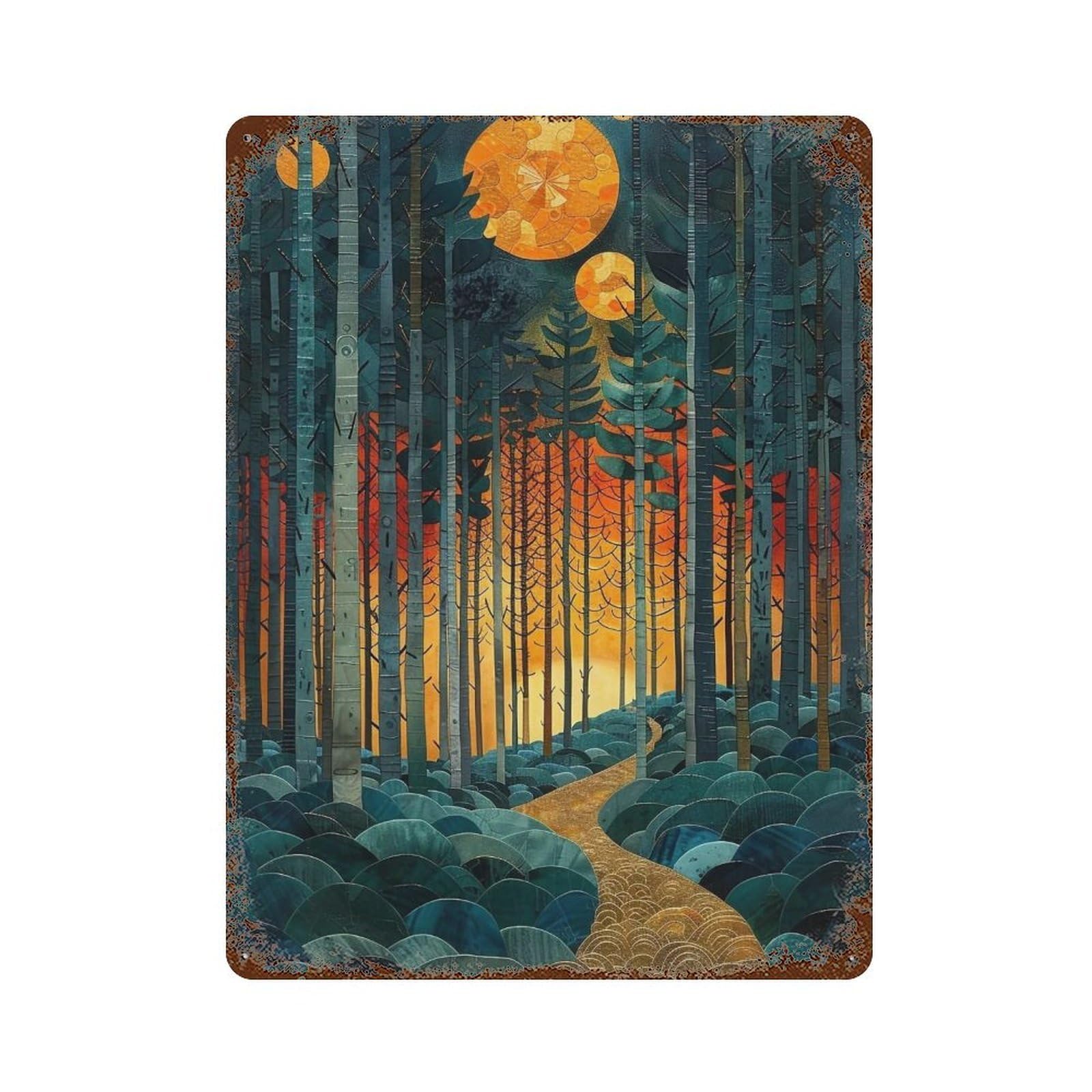 YHGERTKU Aureate Woodlands 04 Wall Art Retro Iron Vintage Metal Tin Sign Poster Modern Decor for Living Rooms Gift 40x30cm