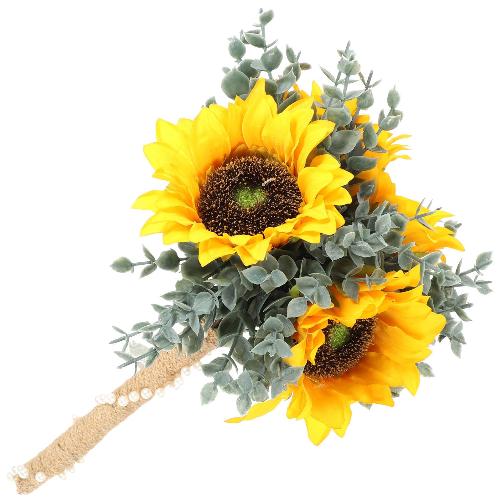 Ramo de girasoles artificiales con pétalos resistentes anticaída para decoración de bodas