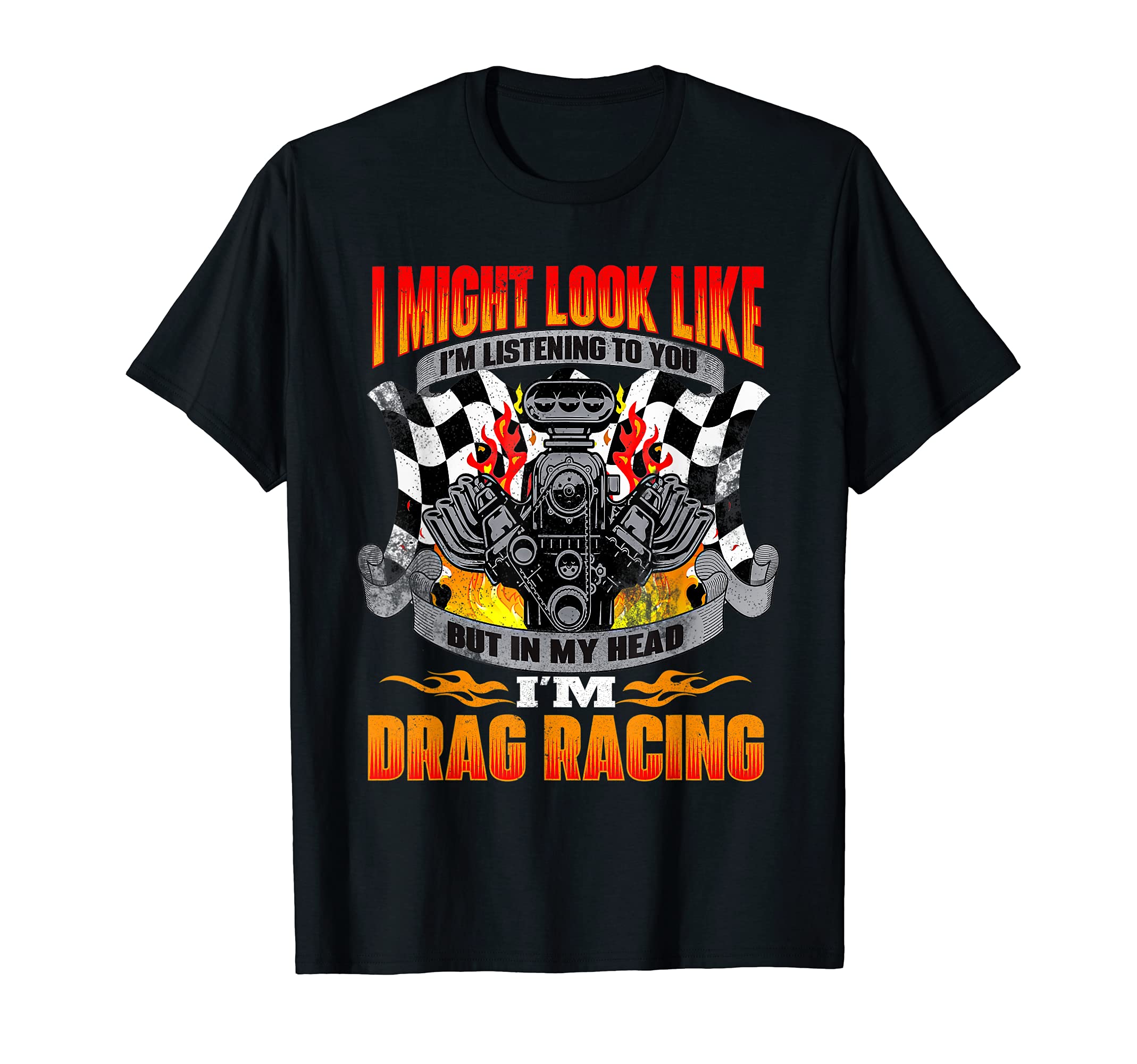 Sponsored Ad - But in My Head I'm Drag Racing - Funny Drag Racer Race Car T-Shirt Small