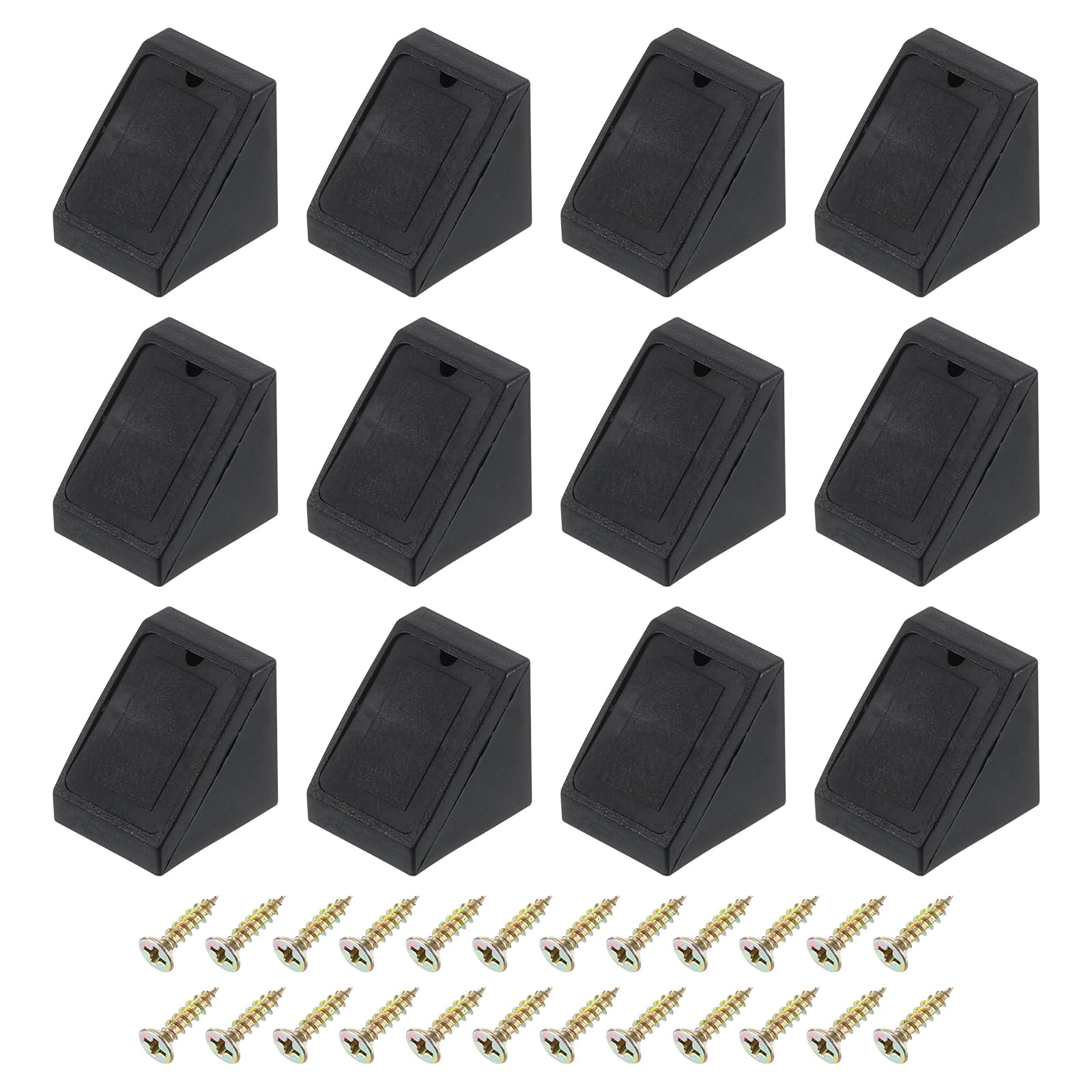 Équerre d'angle plastique noir 20mm pour réparer armoire branlante uxcell lot 100