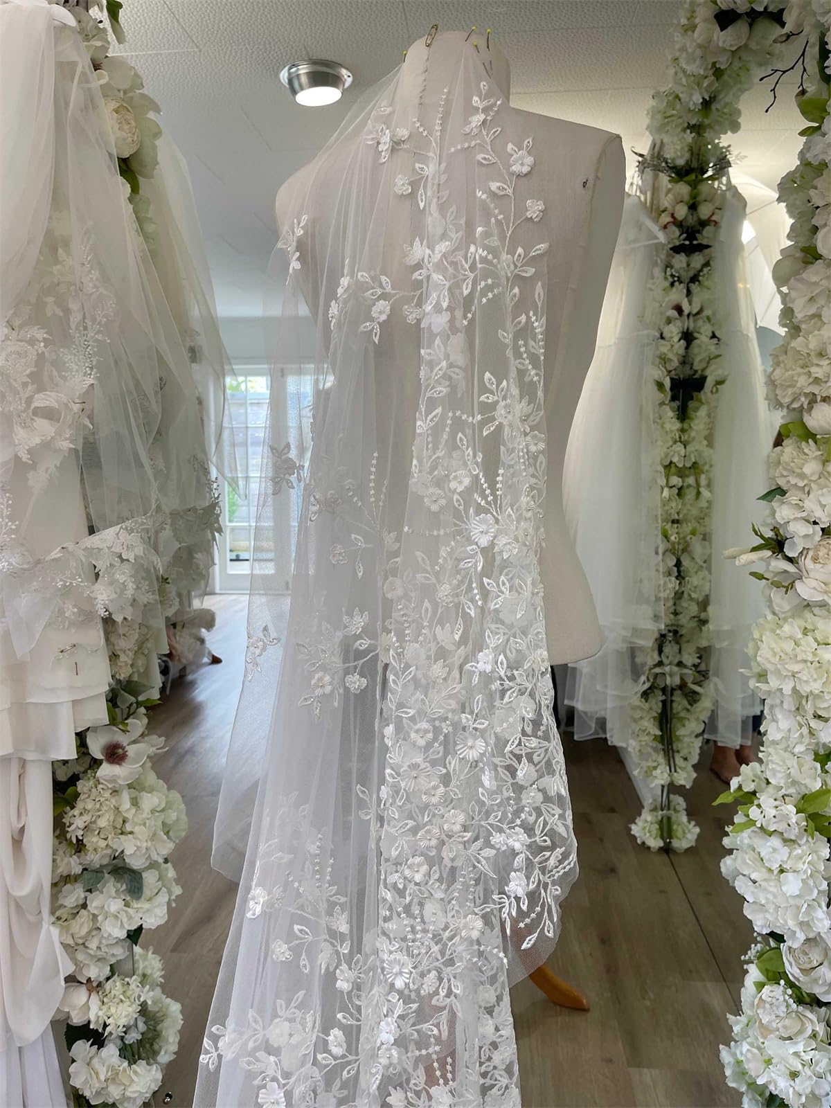 Velo de novia de tul suave, longitud catedral, velos de piso con peine gratis, 1 nivel, accesorios de boda para novia y dama