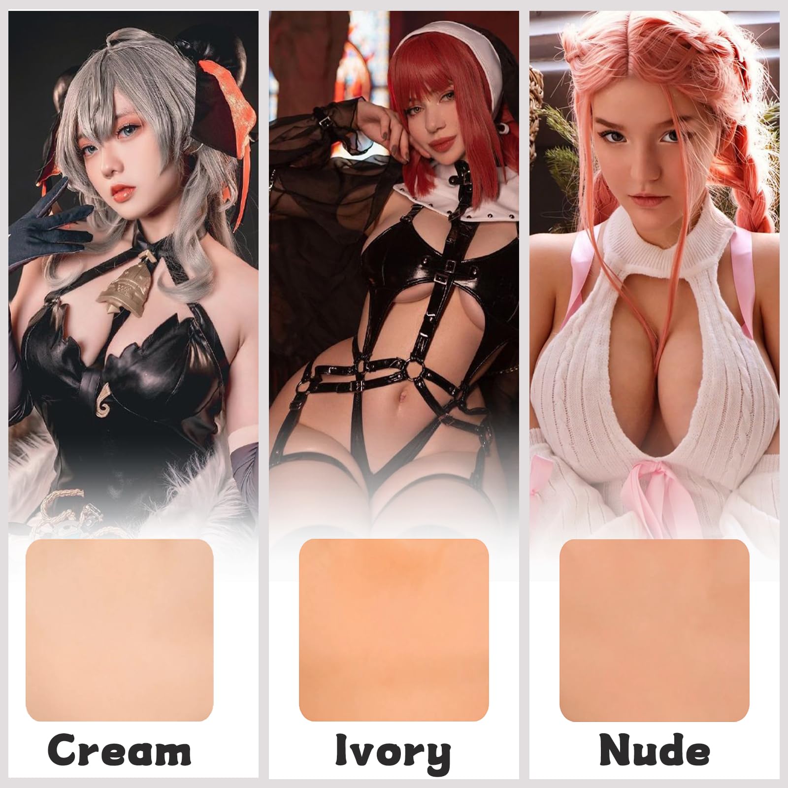 SVBEEFAR Silicone Bodysuit Crossdressers Silicone Knee Length Bodysuit for Transgender Dragqueen Cosplay