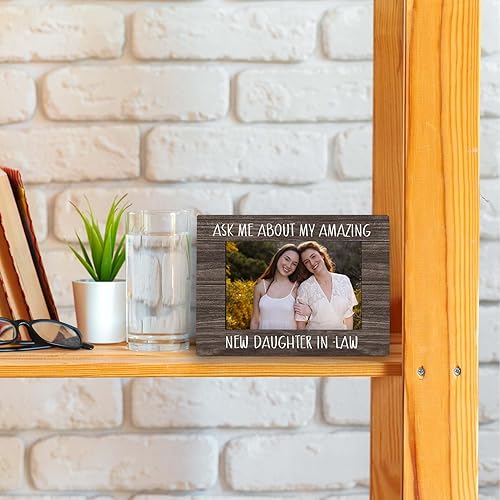 Miniatura 4 de Marco de fotos de 4 x 6 pulgadas, regalo de boda para nuera, marco de fotos de cumpleaños para el día de la madre, regalo para la suegra, marco de