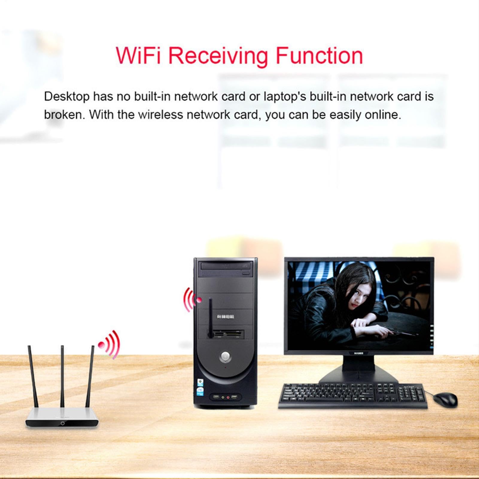 Adaptateur Wifi USB 150 Mbps 2,4 GHz Dongle Sans Fil Grande Antenne Carte Réseau Externe Puce Mt7601