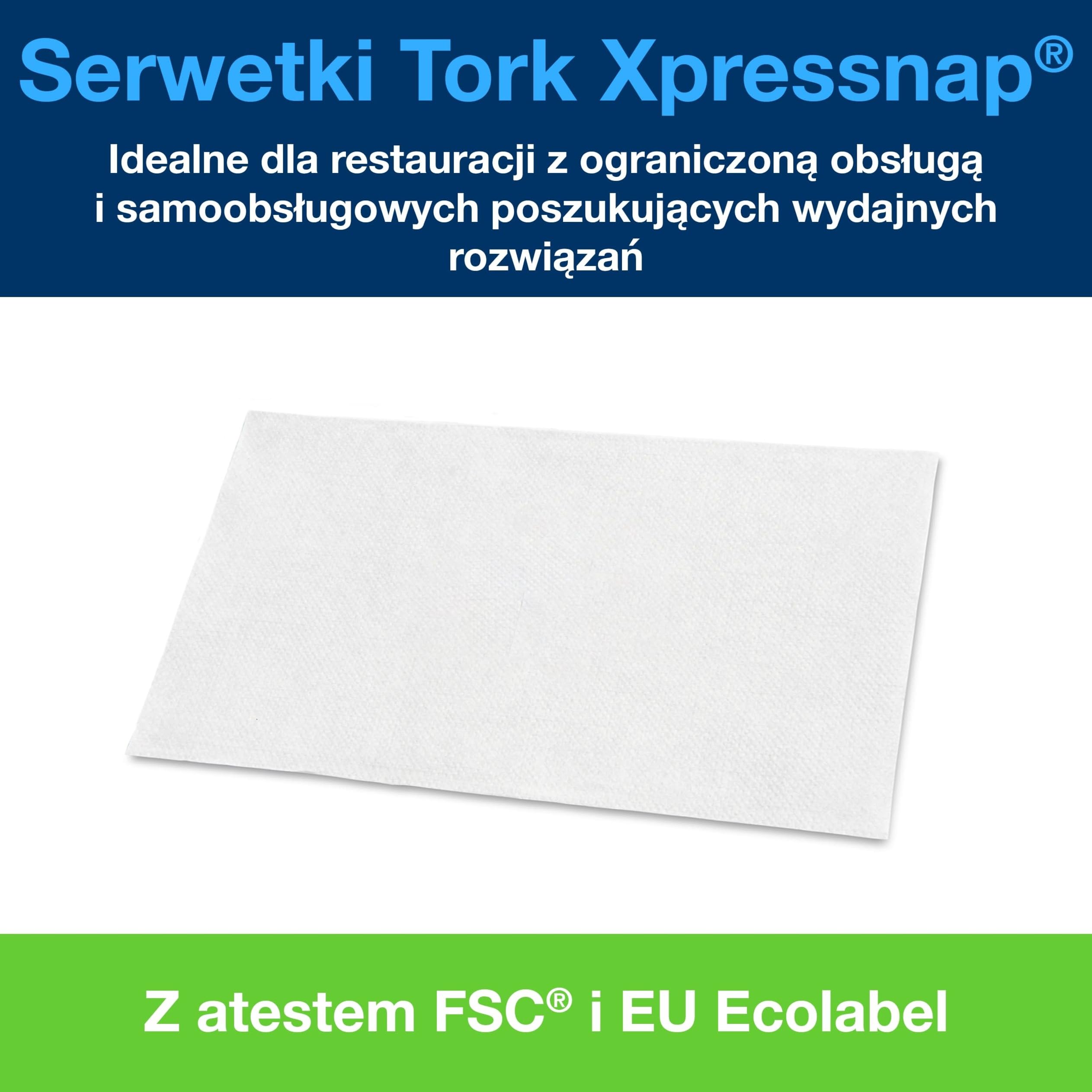 Tork Serwetki Xpressnap N4, białe, Universal, składane w 1/4, jednowarstwowe, 21 cm × 33 cm, 8 × 225 serwetek, 10840