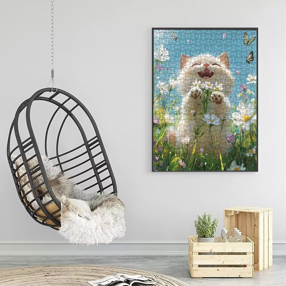 Katze Weiß Puzzle 4000 Teile, Klassische Puzzles, Geschicklichkeitsspiel Puzzle für Erwachsene, Puzzlespiele für Die Ganze Familie, Mit Schöner Verpackung, Dekoration Puzzles DX0YL3-628