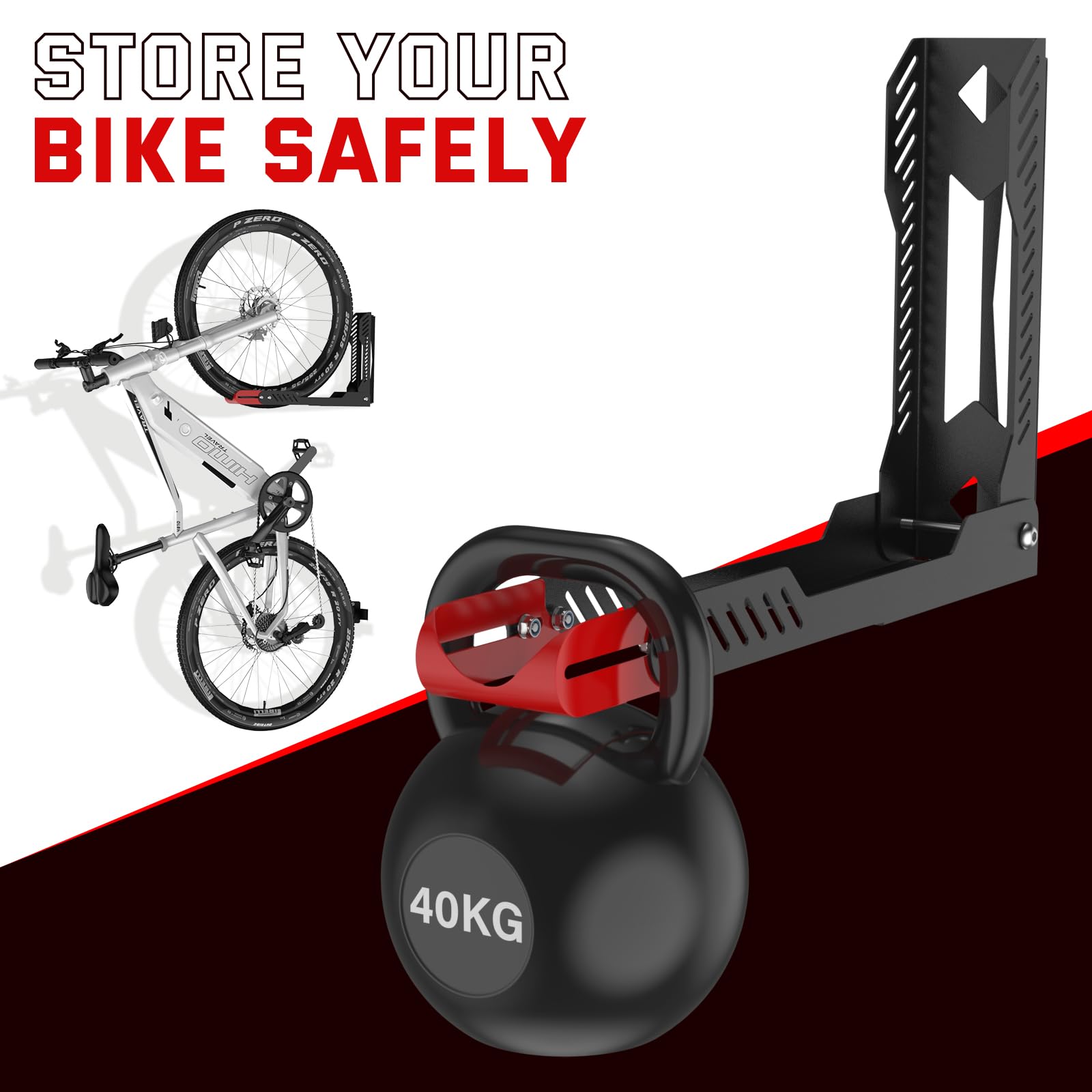 IMAYCC Supporto da parete per bicicletta (rossastro-nero) x1
