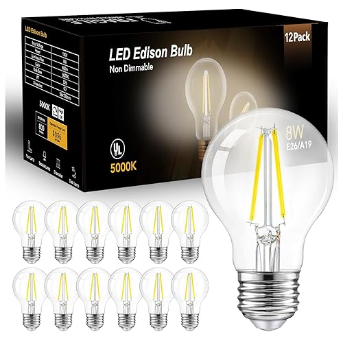 dalattin A19 Vintage LED Edison Bulbs, 60W Equivalent Light Bulbs,
