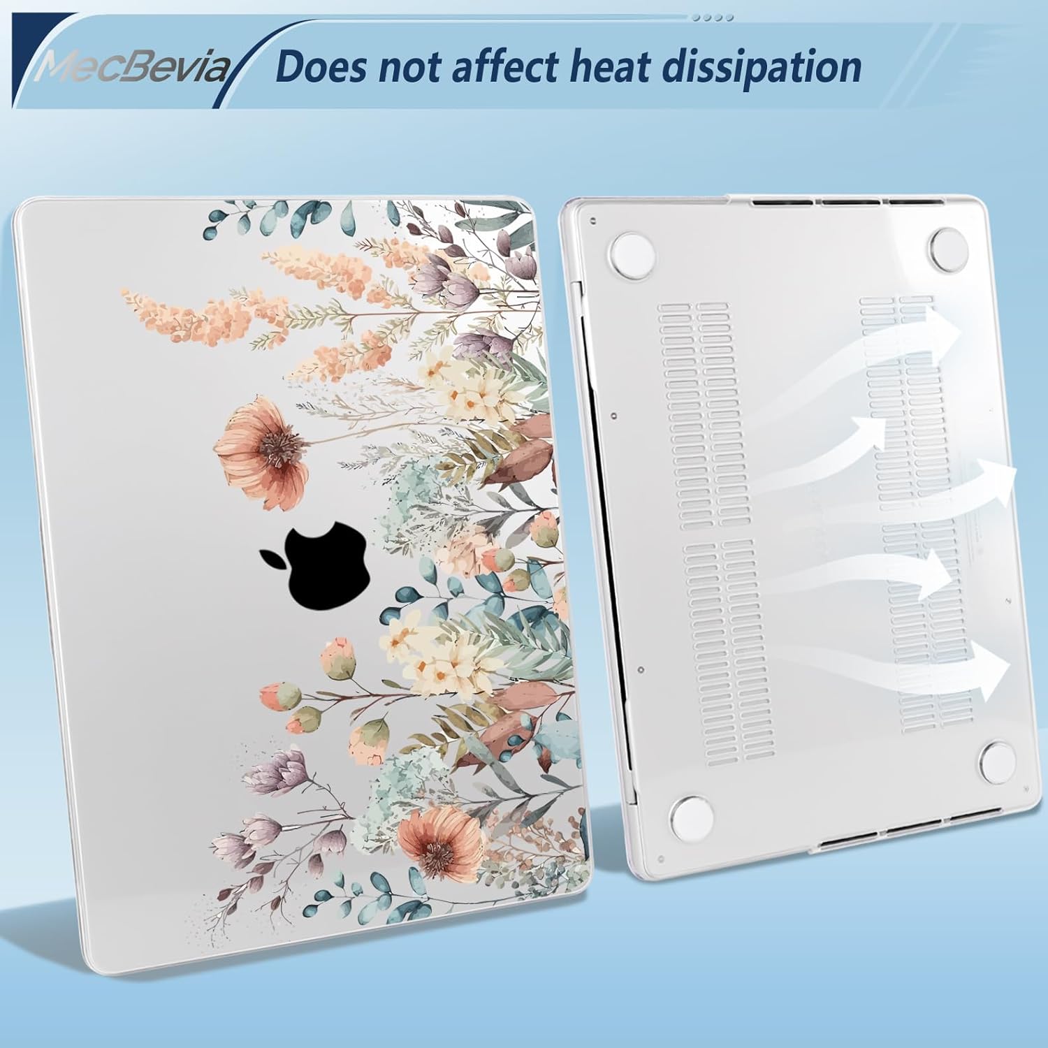 MecBevia for MacBook Pro 14 inch Case M5 M4 M3 M2 A3434 A3112 A3401 A3185 A2918 A2992 A2779 M1 A2442 Pro Max Chip (Released 2025 to 2021), Hard Shell Cover for MacBook Pro 14", Abstract Flower - Image 4