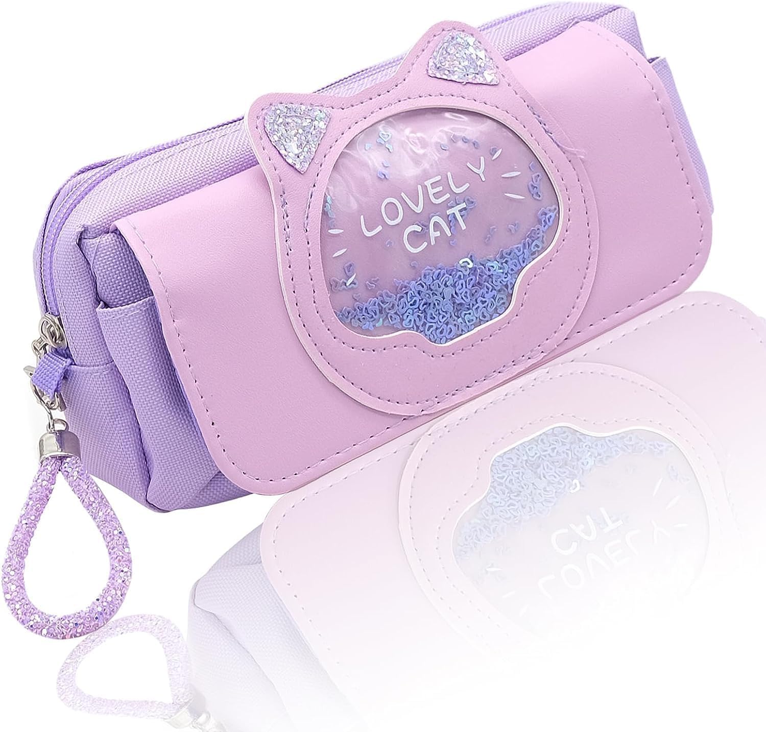 FunBlast Polyester Stationery Pouch For Girls - Large Capacity Pencil Bag, Multi-Purpose Pencil Case With Zipper Lock, Kawaii Pouch, Pen & Pencil Bag For School Kids, Girls (Purple-) (B0D7CQ336C) Amazon Price History, Amazon Price Tracker