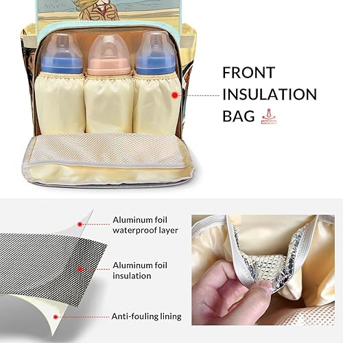 Miniatura 6 de Bolsa de pañales personalizada con nombre CowGirl Horse Gift Lo mejor Bolsa de pañales impermeable espaciosa para hombres y mujeres