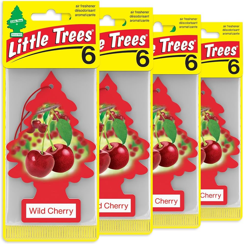 LITTLE TREES Car Air Freshener | Hanging Tree Provides Long Lasting Scent for Auto and Home | 24 Air Fresheners |Wild Cherry