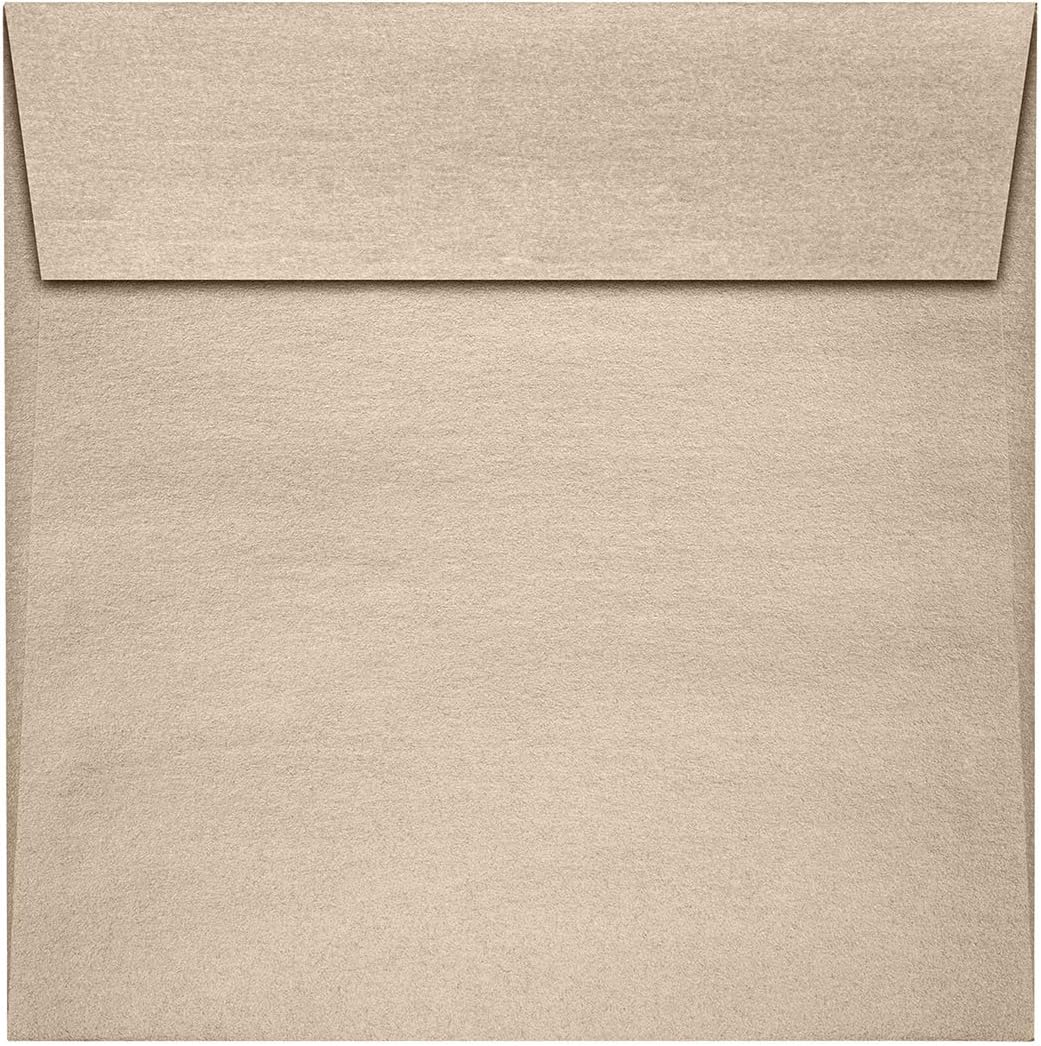 LUXPaper Square Invitation Envelopes | Peel & Press | 6" x 6" | Taupe Metallic | 81lb. Text | 250 Qty