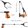 Foldable Litter Picker 80 cm / 32 - Heavy Duty Extendable Trash Grabber – Rotatable Light Weight Picker - Pick up Grabber for Elderly, Adults and Children (Orange)