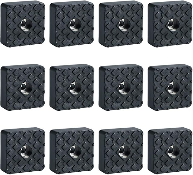 Sayayo Non-Slip Rubber Feet for Garden Furniture Chairs, Floor Protector Pads 30MM*30MM, 12 Pcs Black, EJD250B-12P