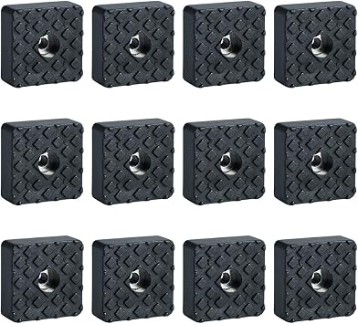 Sayayo Non-Slip Rubber Feet for Garden Furniture Chairs, Floor Protector Pads 30MM*30MM, 12 Pcs Black, EJD250B-12P