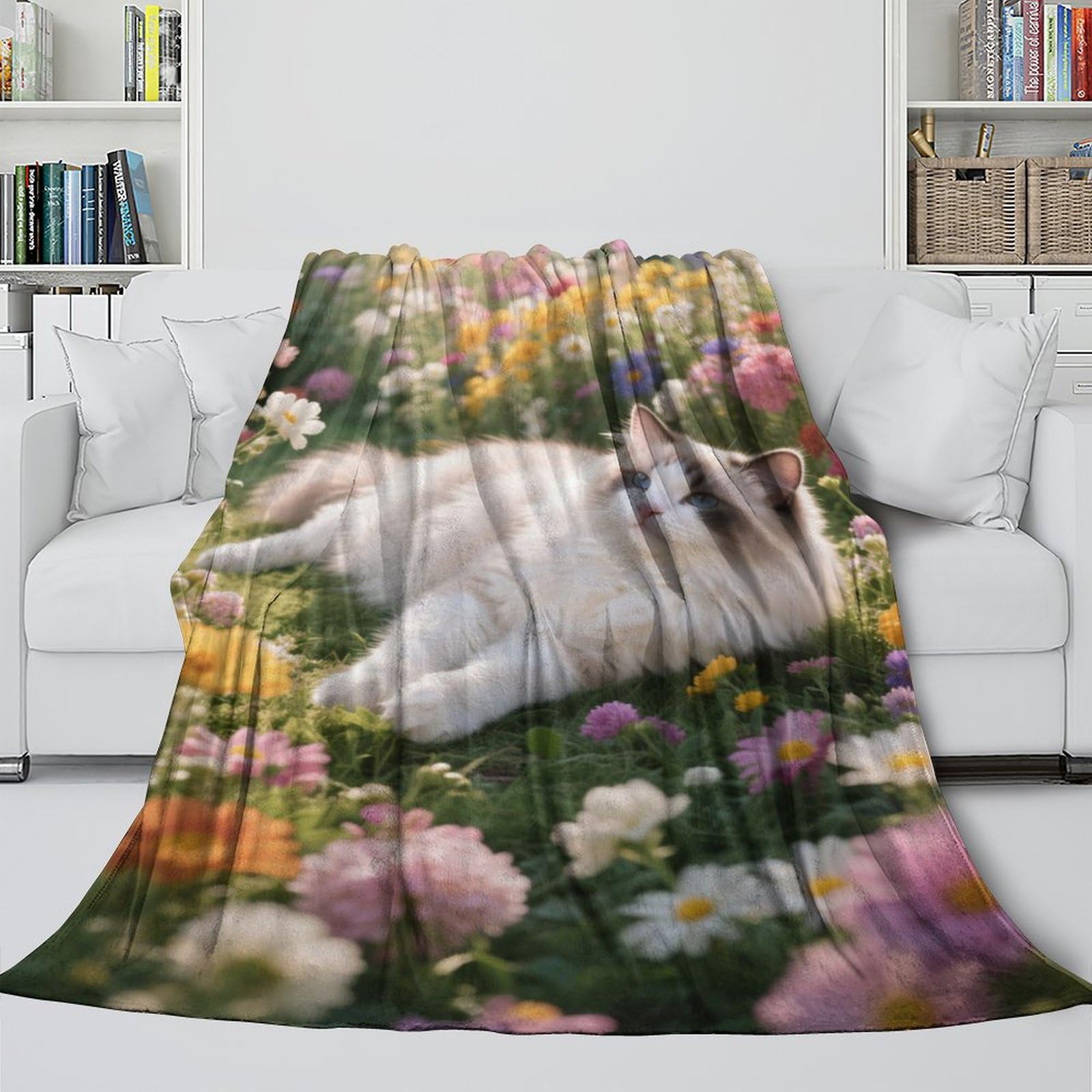 LXHASPIEO Ragdoll Soft Fleece Blanket - Air Conditioner Blanket for Calming And Sleep - Cozy Blanket To Wrap With After A Tiring Day - Gift for Yourself 70x80inch(180x200cm)