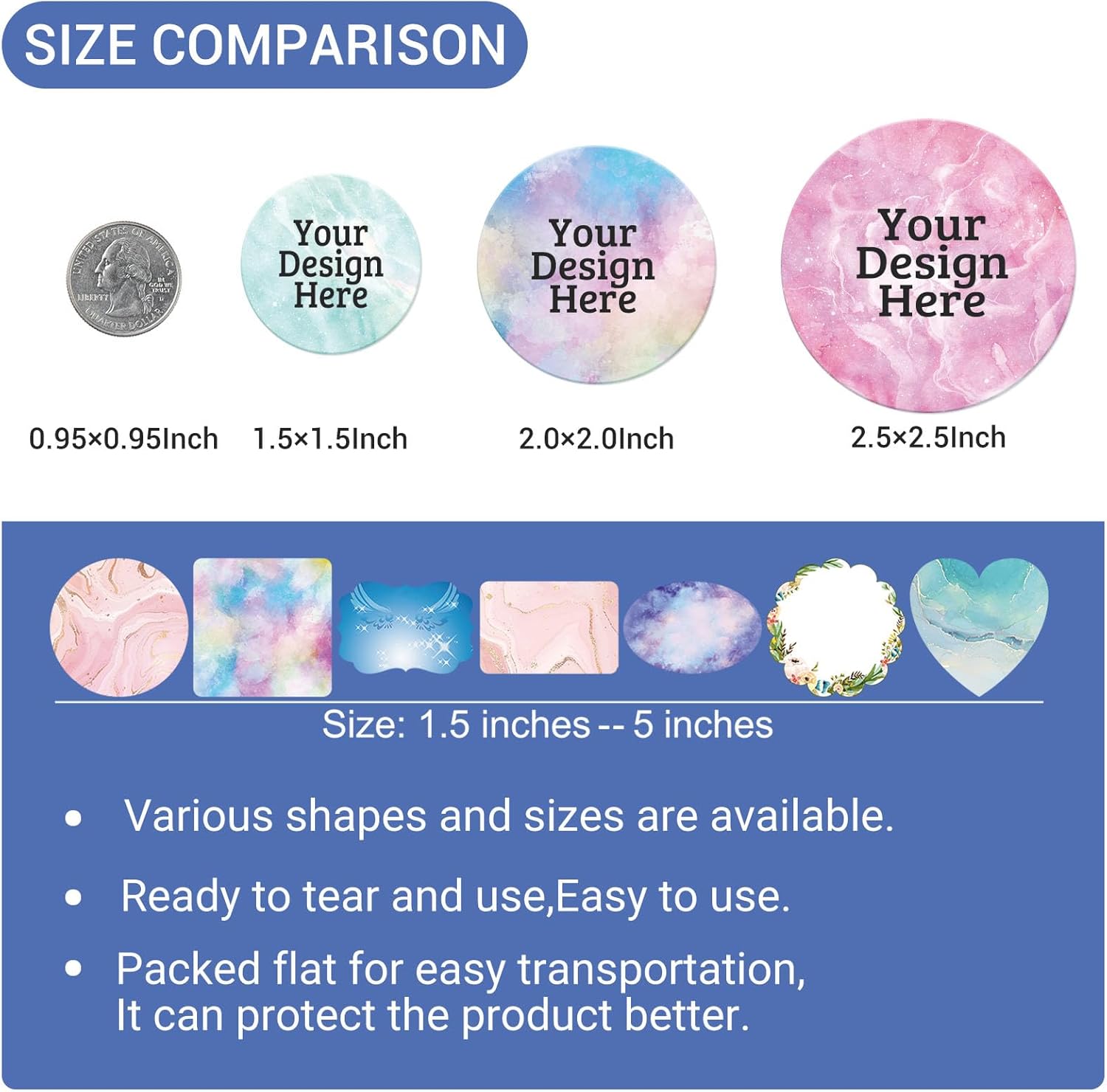 50-1000 LAVEDA Custom Stickers Vinyl Waterproof Personalized Stickers Labels Custom Stickers for Business Logo(5x5 inch Round)
