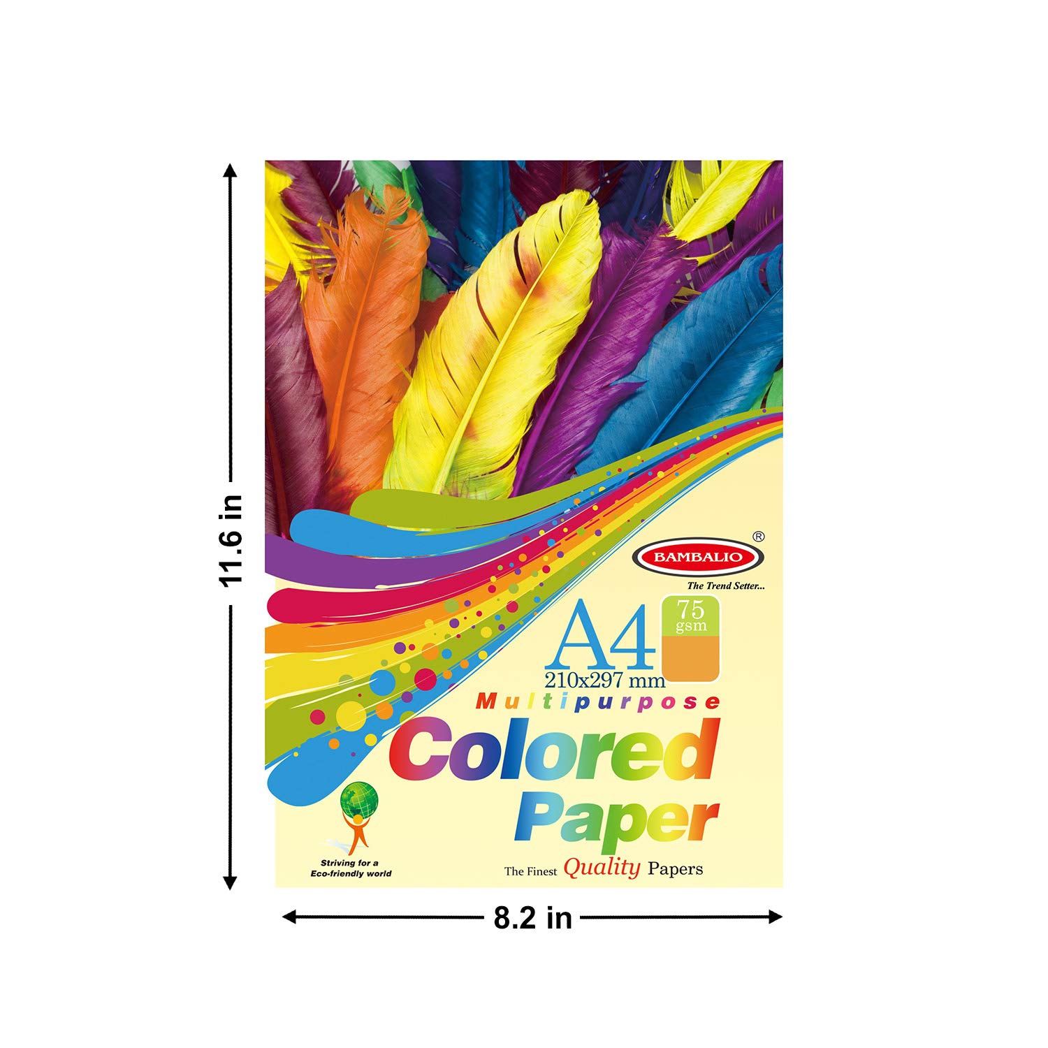 Bambalio BFP-DRK, Dark Colour Paper Pack Of 200 Sheets/Smooth Finish 75 Gsm/ A4 Size: 10 Assorted Colours - Art & Craft Coloured Paper 3
