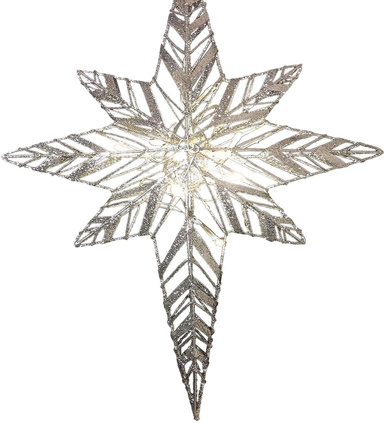 UKGardens Light Up 47cm Silver Star With 10 LED Lights Christmas