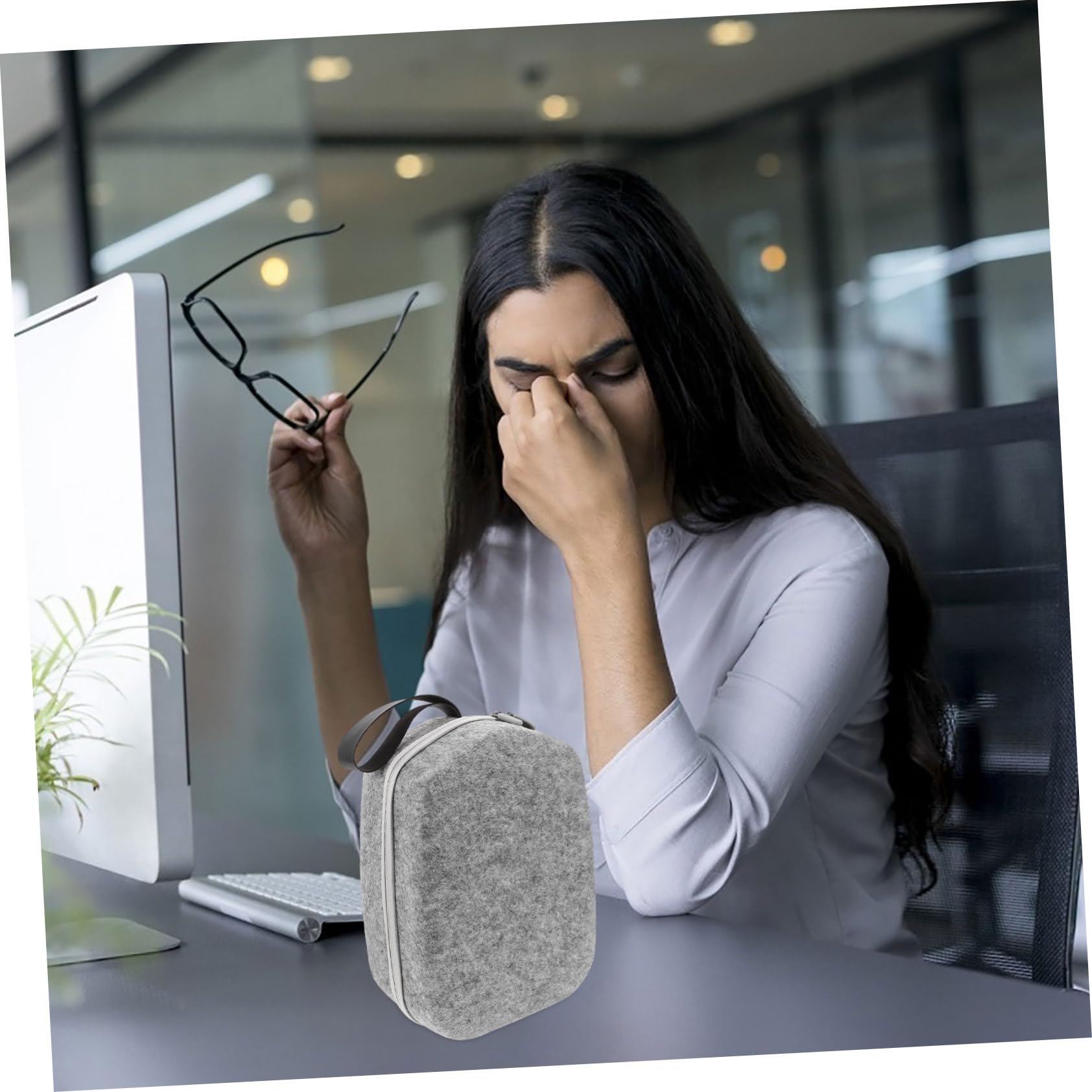 Uonlytech Custodia in Feltro Protettiva per Occhiali Vr con Manico Design Spazioso per Occhiali Vr e Accessori per Trasporto e Conservazione