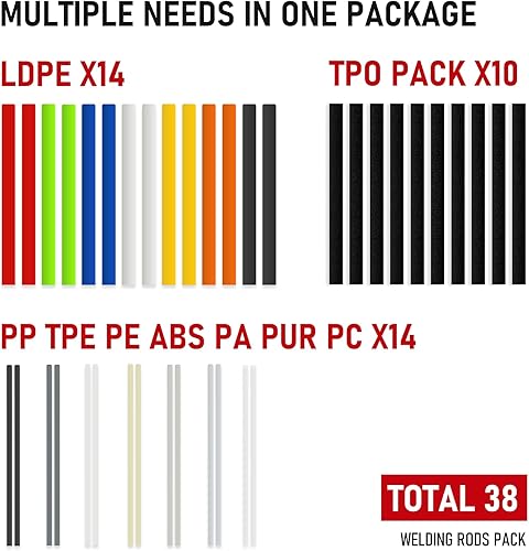 Miniatura 6 de RX WELD Kit de soldadura de plástico,Soldador plástico 100W,Kit de reparación de plástico para parachoques de automóviles