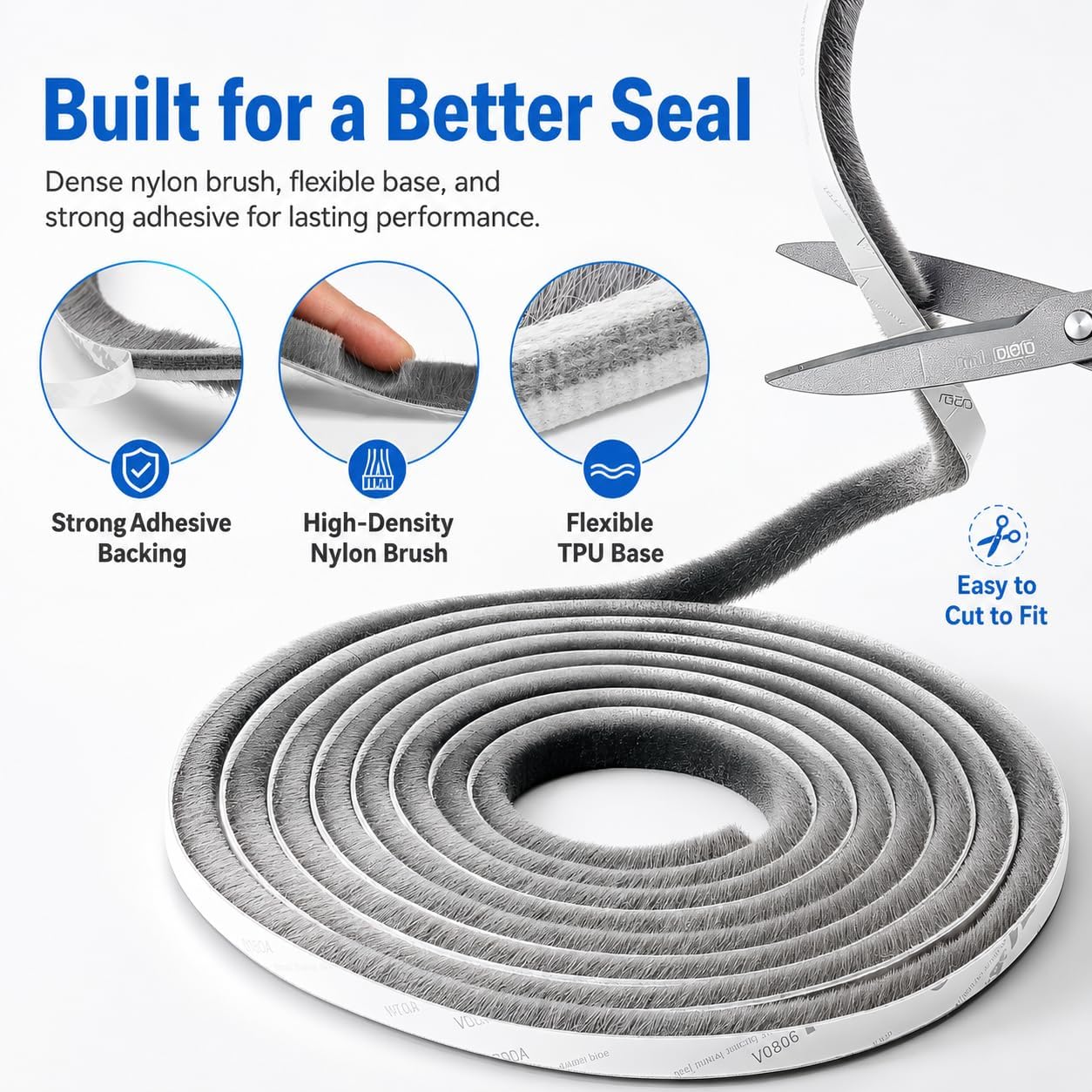 Weather Stripping Door Seal Window Seal - 20FT Brush Window Insulation Door Weather Stripping Anti-Draft for Door Insulation Soundproofing thumbnail