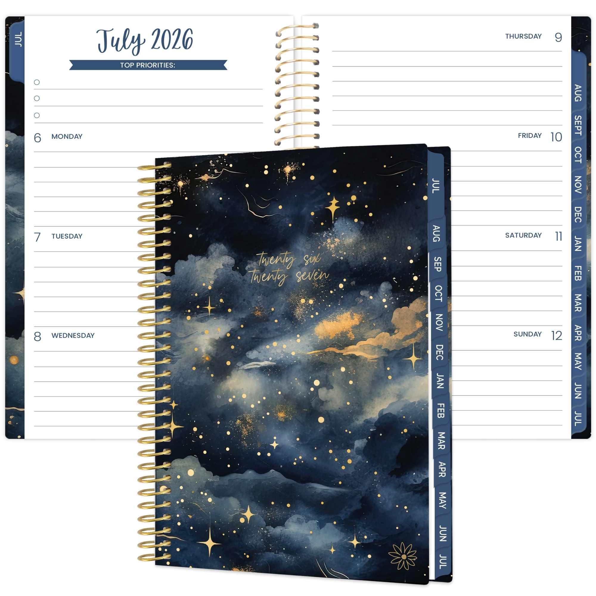 bloom daily planners 2026-2027 Academic Year Pocket Planner (July 2026 - July 2027) - SMALL 4โ x 6โ Weekly Monthly Agenda Organizer & Calendar Book - Midnight Sky