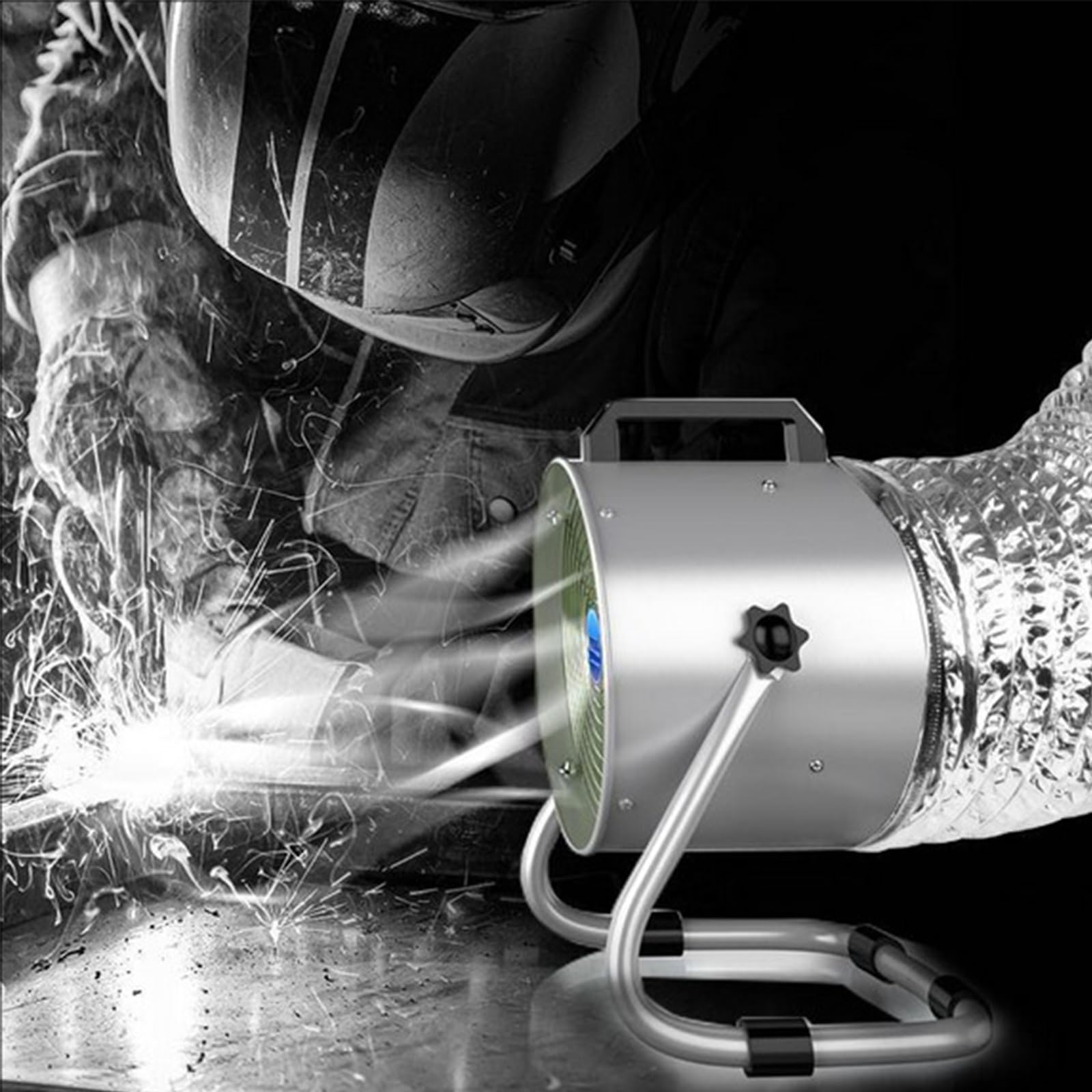 Filtro de aire portátil de cocina, campana extractora de escritorio de bajo ruido de 220 V para cabinas de soldadura industrial y pintura, ventilador de metal resistente, viento fuerte