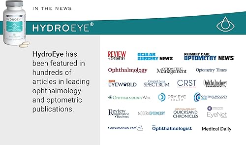 Vista 5 de ScienceBased Health HydroEye Suplemento para ojos secos – Fórmula clínicamente probada con GLA y Omega-3 – Apoya una película lagrimal saludable