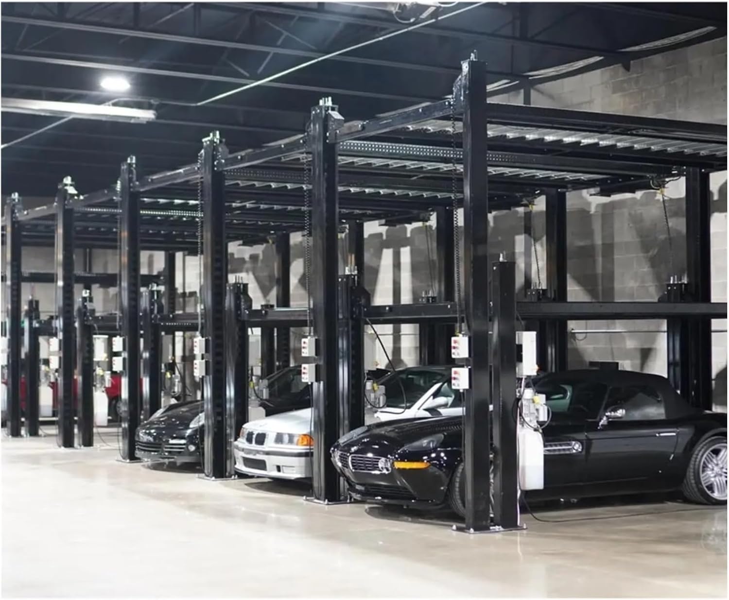 3 Level 4 Post Parking Car Lift Steel Vehicle Hoist Elevator for Home Garage with