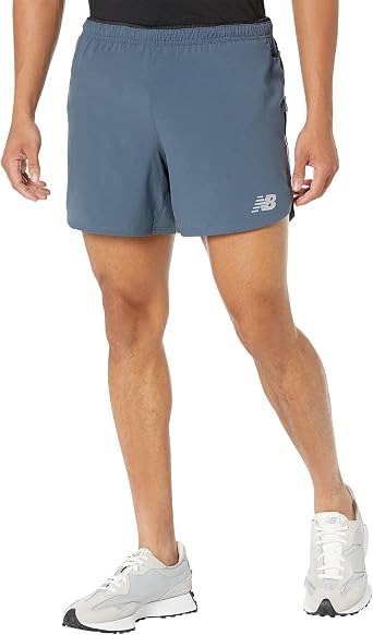 New Balance Mens Impact Run 5 Inch Short 22, Thunder, X-Large