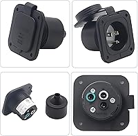 Vista 4 de SVNR Entrada con brida de 15 amperios de 125 V, enchufe de entrada macho NEMA 5-15P certificado ETL, 2 polos de 3 cables con cubierta impermeable