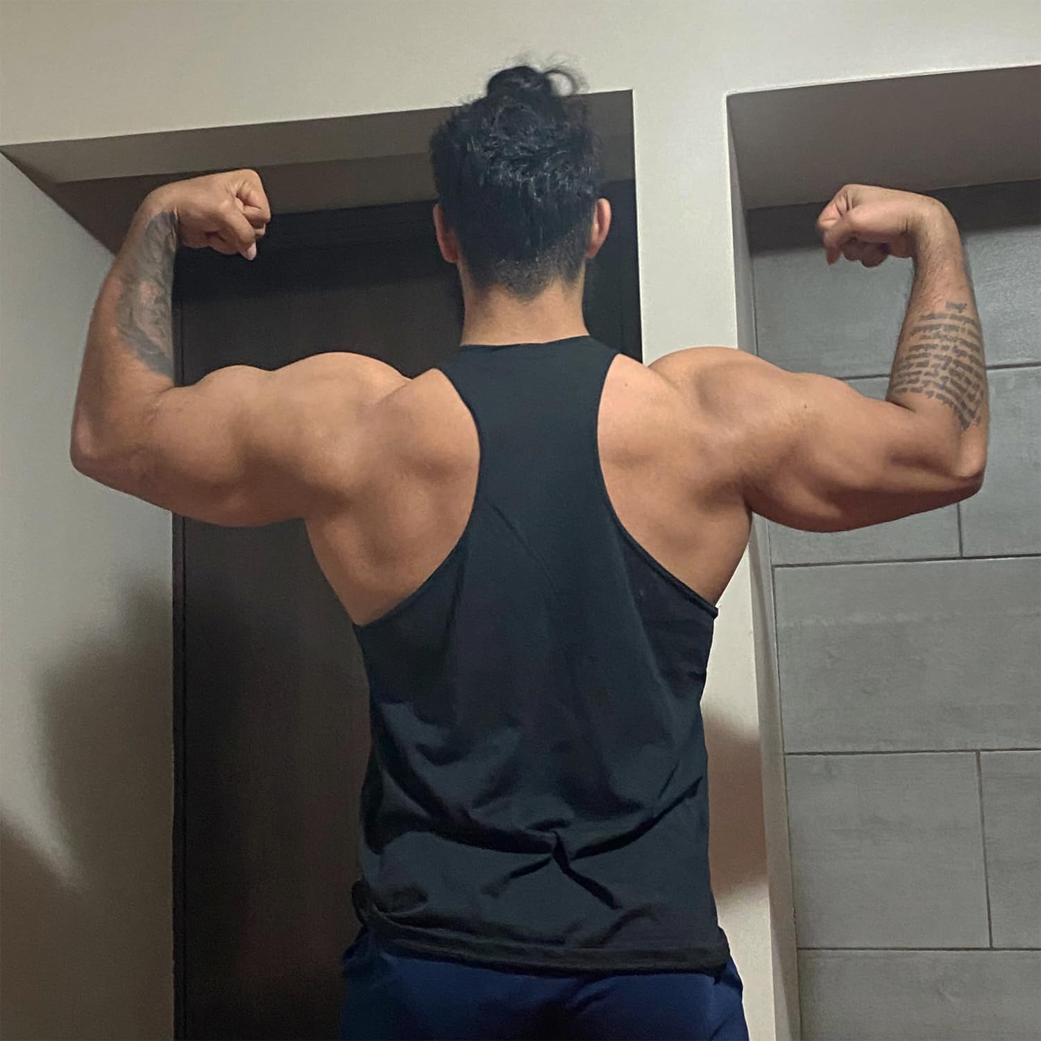 Men's Gym Bodybuilding Stringer Tank Top Workout Muscle Cut Shirt Fitness Sleeveless Vest - Image 4