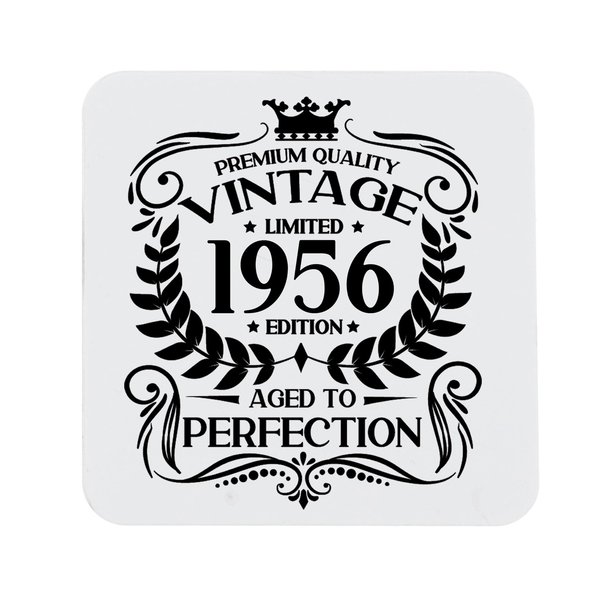 70th Birthday Gift for Men Vintage 1956 Aged to Perfection Printed Coaster Present for 70 Year Old Etched Printed Placemat (Printed Coaster)