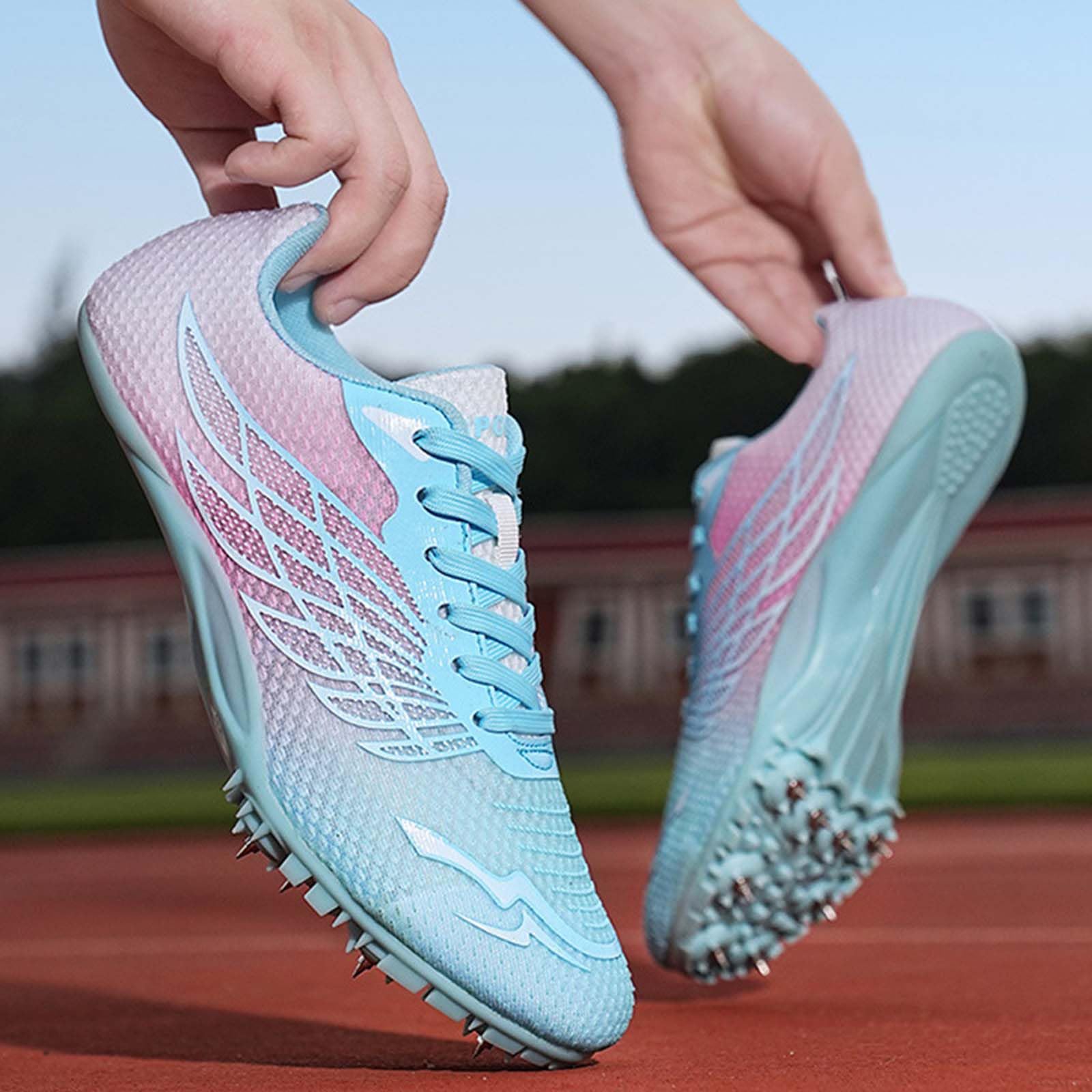 Zapatillas De Atletismo con Clavos para Hombres, Zapatillas De Pista Y Campo Transpirables Ligeros Zapatos de Entrenamiento atléticos Unisex